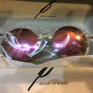 B Brian Atwood NWT Pink Mirrored Round Sunglasses
